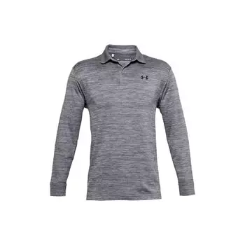 Under Armour Мужская рубашка поло с квадратным вырезом и длинным рукавом, с принтом логотипа, серая 1361610-035 L