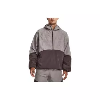 Under Armour Мужская тканая толстовка с капюшоном Rush Colorblock с полумолнией для тренировок, спортивная одежда, серая 1379678-294 M