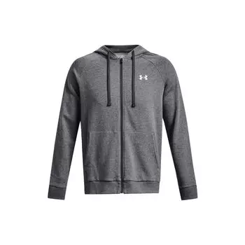 Under Armour Мужская толстовка Rival Fleece Full-Zone с капюшоном, однотонная, серая 1379863-012