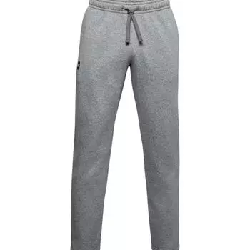 Under Armour Мужские спортивные брюки прямого кроя с логотипом и эластичным поясом на завязках, средней посадки, светло-серые 1357129-012 XXXL