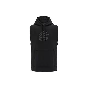 Under Armour Мужской баскетбольный жилет Curry Series с капюшоном и завязками на шнурке, без рукавов, черный 1374301-001 L