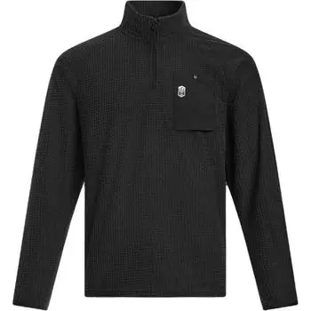 Under Armour Мужской свитшот с длинным рукавом, пуловер с логотипом на молнии до середины, серия Outdoor Urban, черный 1389296-001 M