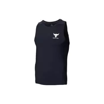 Under Armour Мужской свободный тренировочный жилет без рукавов с логотипом и круглым вырезом, черный 1373804-001