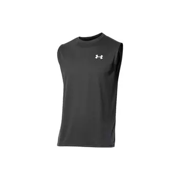Under Armour Мужской тренировочный жилет без рукавов с круглым вырезом и логотипом, черный 1367452-001 L