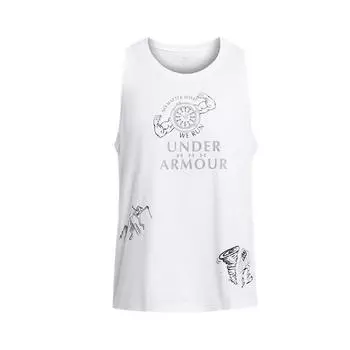 Under Armour Мужской жилет без рукавов Slim Fit с принтом логотипа, белый 1383413-100 M