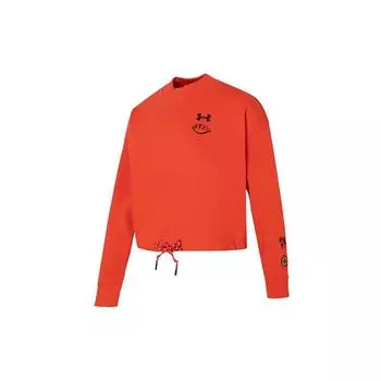 Under Armour Новая весенняя коллекция с логотипом, напечатанный спортивный повседневный свободный круглый вырез, женская толстовка, красный цвет 1374532-891 M