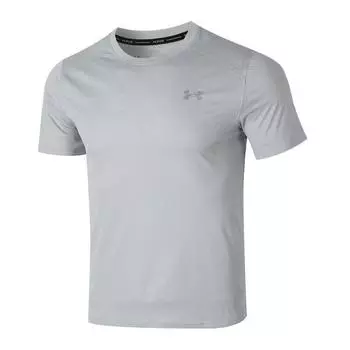 Under Armour Однотонная дышащая футболка для бега, фитнеса, тренировок, удобная футболка с коротким рукавом для мужчин, серая 1371129-011 S