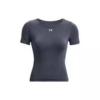 Under Armour Однотонная дышащая повседневная спортивная футболка с коротким рукавом для женщин, топы, серый цвет 1379149-044 M