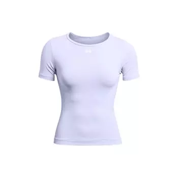 Under Armour Однотонная дышащая повседневная спортивная футболка с коротким рукавом для женщин, топы светло-фиолетового цвета 1379149-539 XL