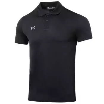 Under Armour Однотонная дышащая рубашка-поло прямого покроя с коротким рукавом для мужчин, цвет черный 23500507-001 4XL