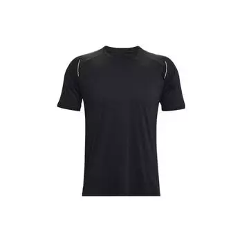 Under Armour Однотонная дышащая тренировочная футболка с коротким рукавом для мужчин, черная 1370405-001 XL