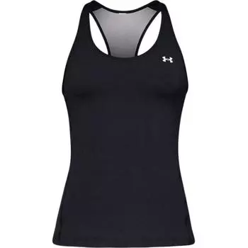 Under Armour Однотонная футболка без рукавов с круглым вырезом, женские топы, черный цвет 1328962-001 S