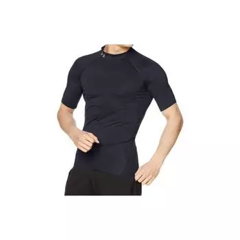 Under Armour Однотонная футболка для фитнеса с высоким воротом и коротким рукавом, быстросохнущая, мужская, черная 1358576-001 XXL