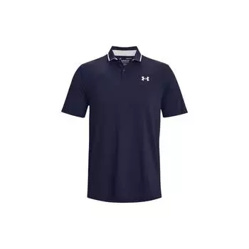 Under Armour Однотонная футболка-поло с круглым вырезом и логотипом, мужская футболка-поло, темно-синяя, 1377364-410 XL