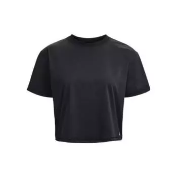 Under Armour однотонная футболка с коротким рукавом и круглым вырезом, женские топы, черные 1376339-001 S