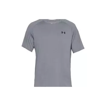 Under Armour Однотонная футболка с коротким рукавом и логотипом бренда, мужские топы, серые 1328190-035 S