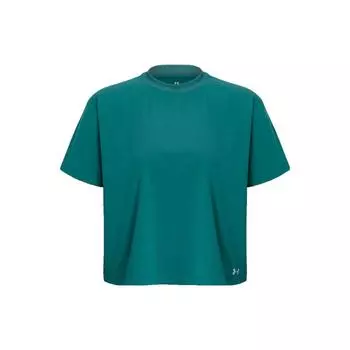 Under Armour Однотонная футболка с коротким рукавом и круглым вырезом, женские топы, цвет Coastal-Blue 1376339-722 M