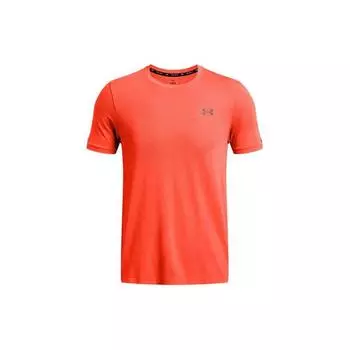Under Armour Однотонная футболка с круглым вырезом и небольшим логотипом, мужская футболка с коротким рукавом, оранжевая 1376781-296 L
