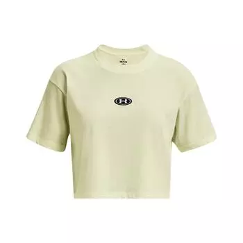 Under Armour Однотонная футболка с круглым вырезом и коротким рукавом, женские топы, лимонно-ледяно-желтый 1376751-785 XL