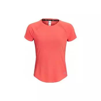 Under Armour Однотонная футболка с круглым вырезом и коротким рукавом для бега, женская футболка с регланами, цвет Venom-Red 1371145-690 M