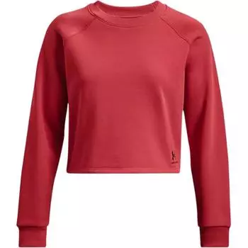 Under Armour Однотонная футболка с круглым вырезом и длинным рукавом, женские топы, красный цвет 1378650-638 M