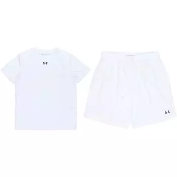 Under Armour однотонная футболка с круглым вырезом и коротким рукавом и спортивные шорты повседневный комплект мужские комплекты белый 21500513-100+21500201-100 XXL