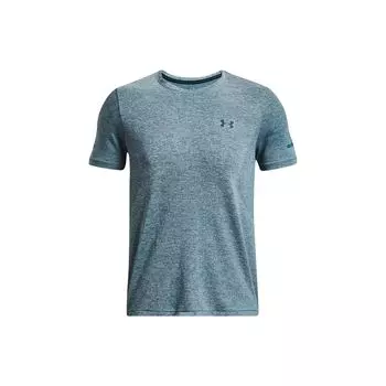 Under Armour Однотонная футболка с круглым вырезом и коротким рукавом, мужские топы, статический синий 1375692-414 L