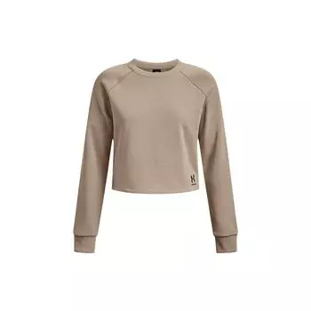 Under Armour Однотонная футболка с круглым вырезом и длинным рукавом, женские топы, коричневый цвет 1378650-236 XS