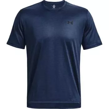 Under Armour Однотонная футболка с круглым вырезом и боковыми разрезами, короткий рукав, мужские топы, темно-синие 1376791-408 M