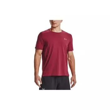 Under Armour Однотонная футболка с логотипом бренда для бега, дышащая, с коротким рукавом, мужская, розовая 1370338-664 M