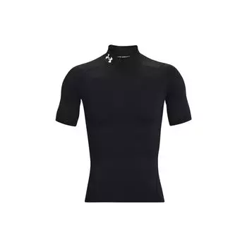 Under Armour Однотонная футболка с высоким воротником, компрессионная, с коротким рукавом, мужская, топы, черная 1372586-001 XL