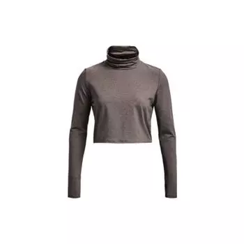 Under Armour Однотонная футболка с высоким воротом, пуловер, тренировочная, с длинным рукавом, женские топы, коричневая 1374493-176 S