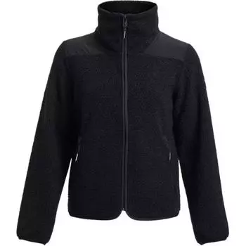 Under Armour Однотонная повседневная флисовая куртка с воротником-стойкой и длинными рукавами, женские куртки, черный цвет 1378865-001 XS