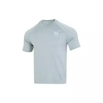 Under Armour Однотонная повседневная футболка для фитнеса и тренировок с круглым вырезом и коротким рукавом реглан, мужские топы, цвет синий-серый 1372607-781 S
