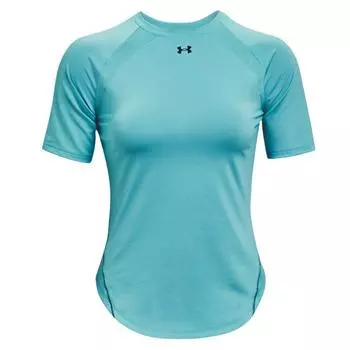 Under Armour Однотонная повседневная футболка с круглым вырезом для фитнеса и тренировок, с коротким рукавом, женская футболка, синяя 1360864-476 S