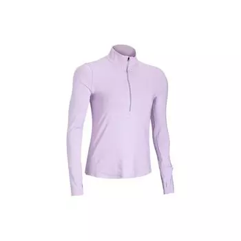 Under Armour однотонная повседневная футболка с застежкой-молнией на 1/2 и воротником-стойкой, облегающая, с длинным рукавом, женские топы, фиолетовые 1379349-543 S