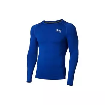 Under Armour Однотонная повседневная облегающая рубашка с круглым вырезом и длинным рукавом для фитнеса, мужские топы, синяя 1375528-400 XL