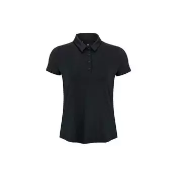 Under Armour Однотонная повседневная рубашка-поло Slim Fit для женщин, топы, черный цвет 1383612-001 M