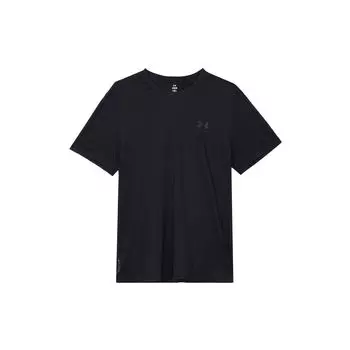 Under Armour Однотонная повседневная тренировочная дышащая футболка с круглым вырезом и коротким рукавом для мужчин, черные 1383668-001 2XL