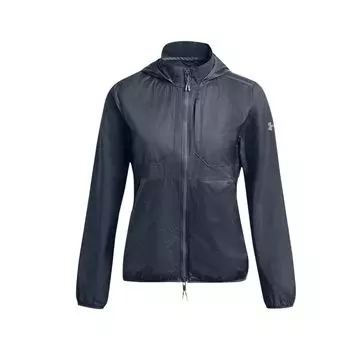 Under Armour Однотонная простая куртка с капюшоном и длинным рукавом на молнии, женские куртки, серая 1383358-044 M