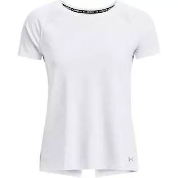 Under Armour Однотонная спортивная футболка для бега с круглым вырезом и коротким рукавом, женские топы, белая 1361926-100 S