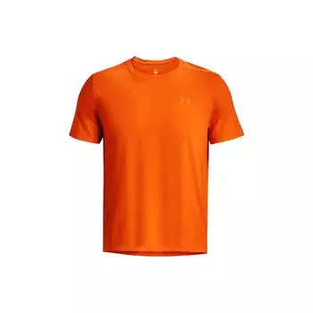 Under Armour Однотонная спортивная футболка с круглым вырезом и коротким рукавом с принтом для мужчин, цвет оранжевый 1376518-800 L