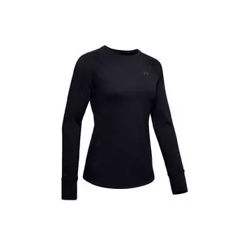 Under Armour Однотонная спортивная футболка с круглым вырезом и принтом, женские топы, черная 1353351-001 XL
