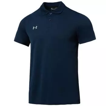 Under Armour однотонная спортивная повседневная дышащая рубашка-поло прямого кроя с короткими рукавами мужские топы темно-синие 23500507-408 XL