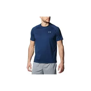 Under Armour Однотонная спортивная повседневная футболка с круглым вырезом и коротким рукавом для мужчин, топы Academy-Blue 1358553-408 2XL