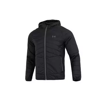 Under Armour однотонная спортивная повседневная хлопковая куртка на молнии с капюшоном, мужские куртки, черная 1375447-001 L