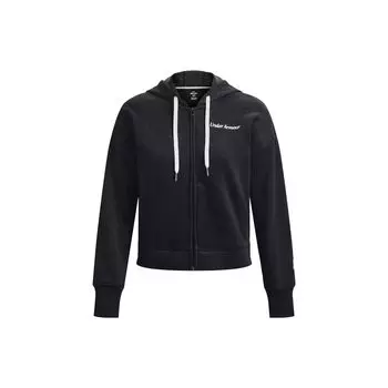 Under Armour Однотонная толстовка с капюшоном на молнии с логотипом, женские толстовки черного цвета 1374106-001 XS