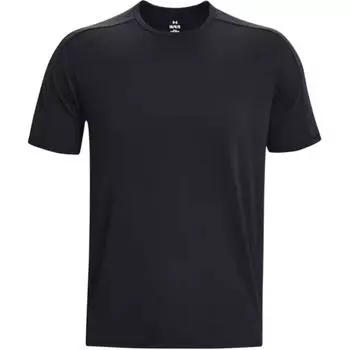 Under Armour Однотонная тренировочная футболка с коротким рукавом для мужчин, черная 1379670-001 XXL
