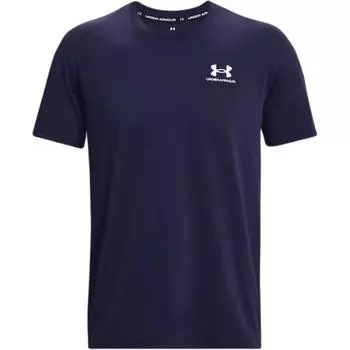 Under Armour Однотонная тренировочная футболка с круглым вырезом и коротким рукавом, мужские топы, темно-синяя 1373997-410 S