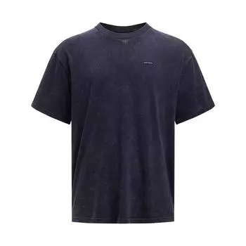 Under Armour Однотонная удобная свободная спортивная футболка с круглым вырезом и коротким рукавом в винтажном стиле для мужчин, темно-синяя 1389147-410 M